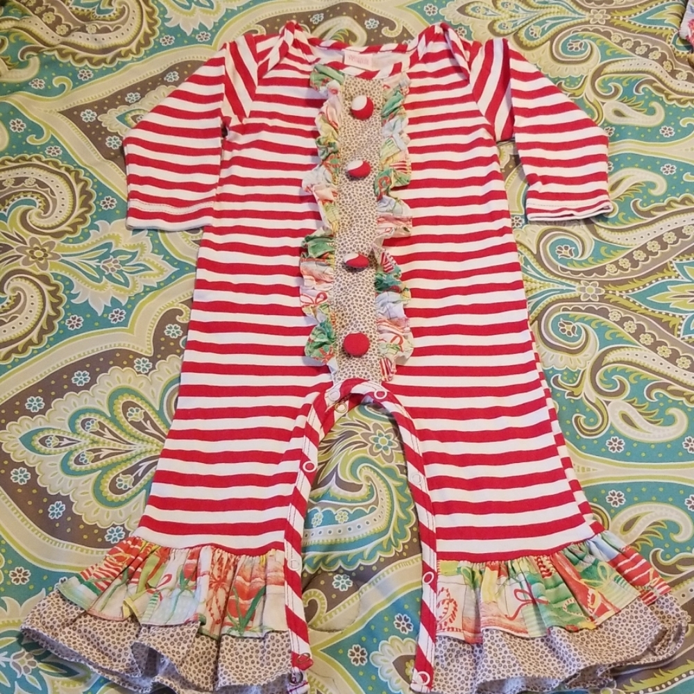 Vintage Ricrac and Ruffles long sleeve romper